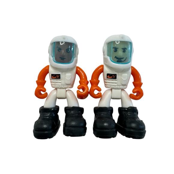 NIKKO Machine Maker Mission to Mars Figure Space Astronaut Set of 2 Orange Whire - Picture 1 of 4